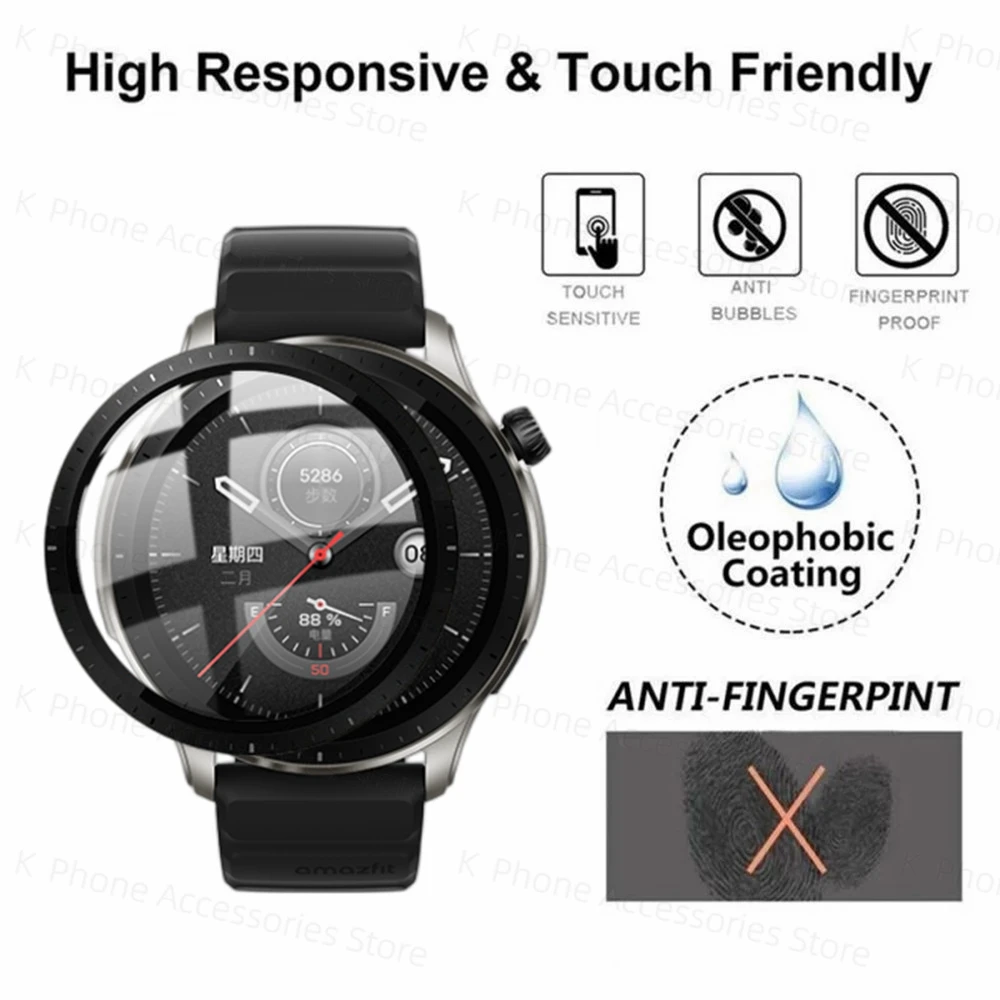 3D Curved Screen Protector for Huami Amazfit GTR4 GTR2E GTR2 GTR 4 2E Smart Watch Ceramics Protective Film With Scale Not Glass