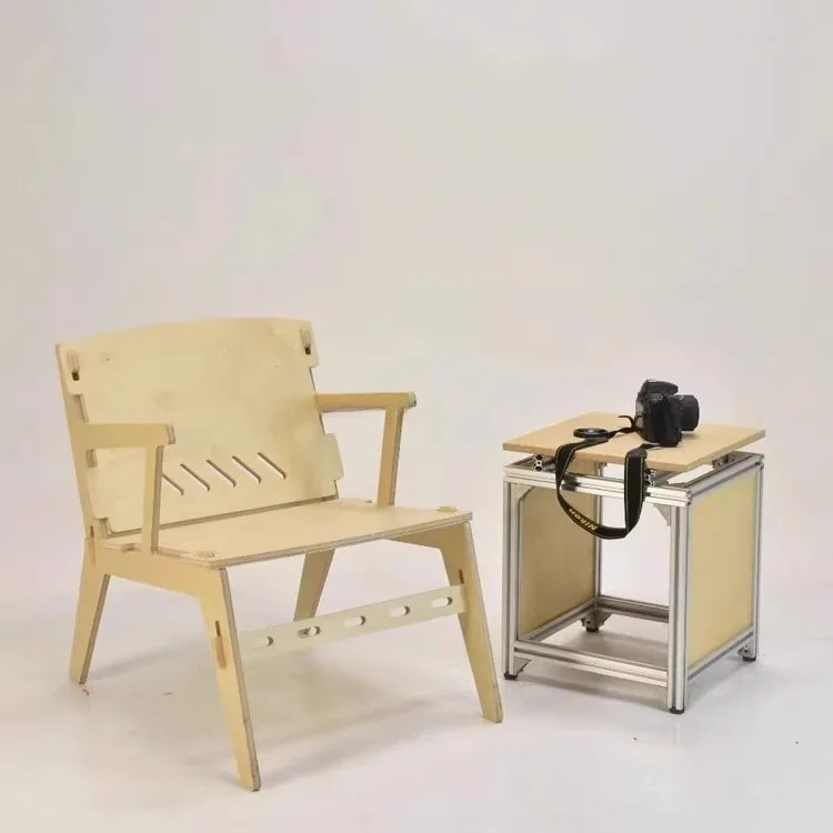 Modern simple aluminum profile sofa side storage small tea table multi-functional low stool shoe changing stool