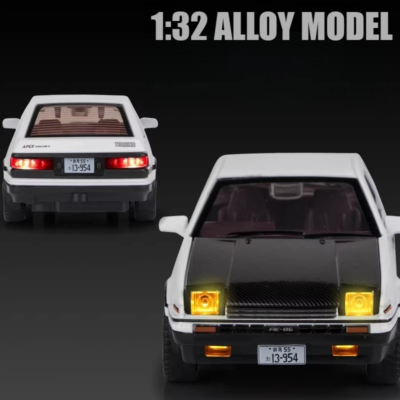 

1:32 AE86 Sports Car Alloy Car Model Sound and Light Pull Back Children's Toy Collectibles Birthday gifts