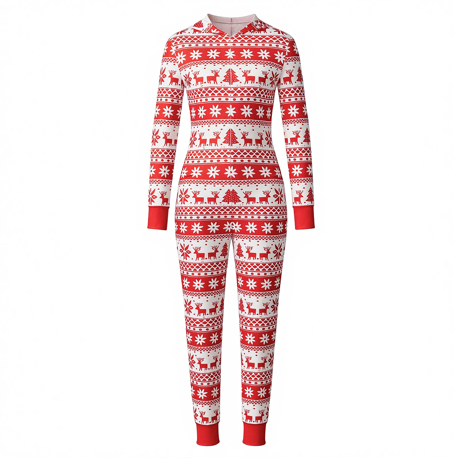 Combhasaki النساء أزياء عيد الميلاد السروال القصير منامة ندفة الثلج طباعة طويلة الأكمام زمم مقنعين سليم صالح حللا النوم المتسكعون