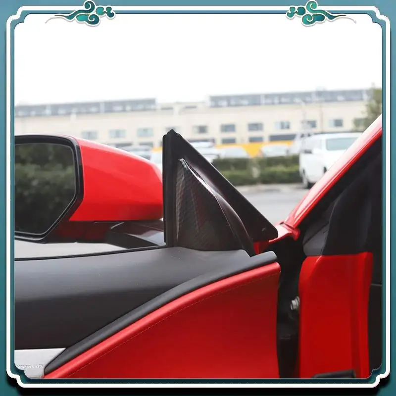 Premium For  Corvette C8 2020-2023 Car Inner Door Triangle A Pillar Cover Trim Accessories Component ABS Carbon Fiber