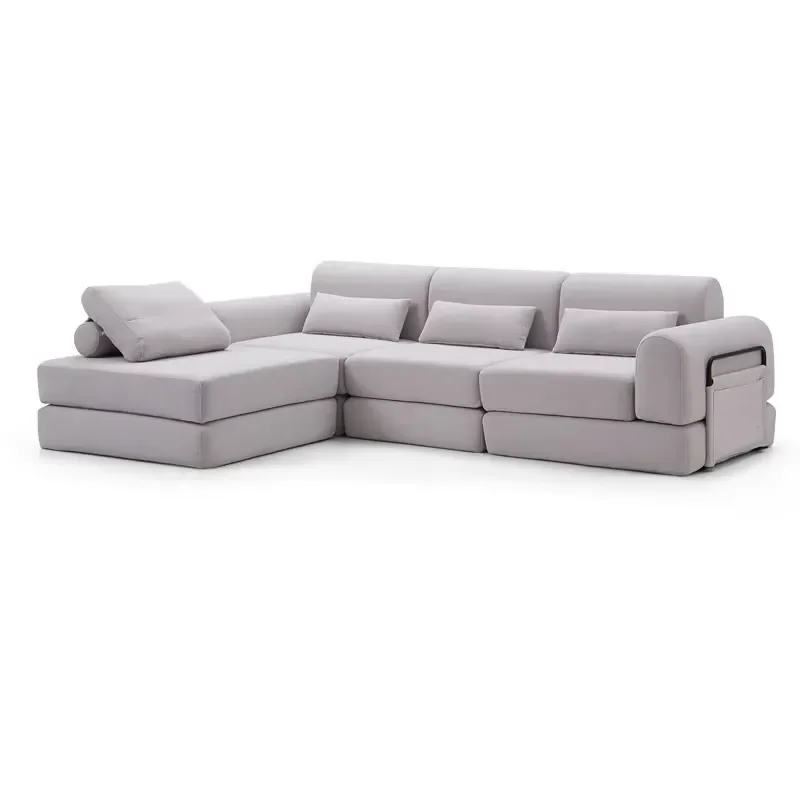 Vacuum sealed Pack L Shape High Density Foam Sectional Couch Compressed Sofa for Hotel Apartment