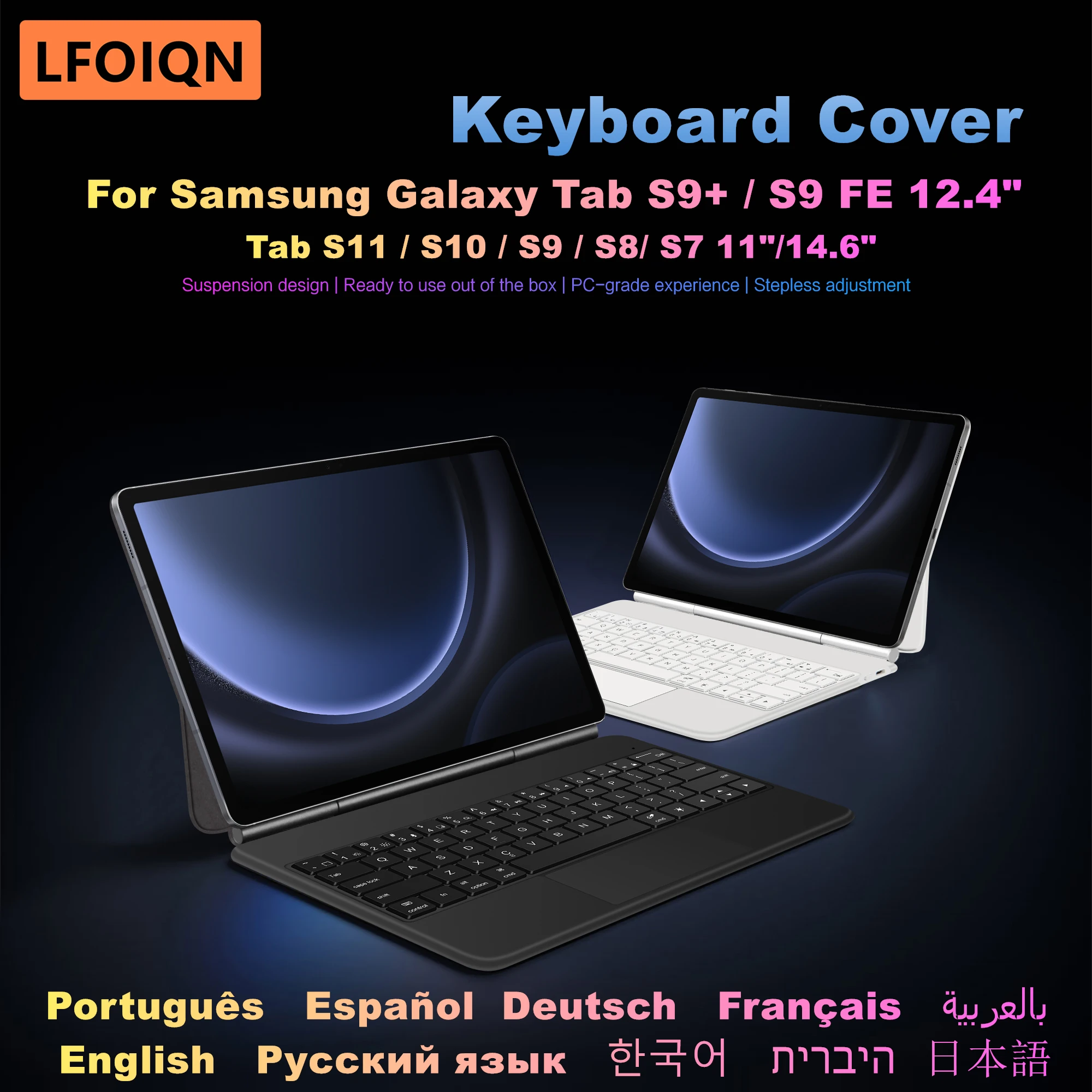 LFOIQN Magic Keyboard Case For Samsung Galaxy Tab S9+ S10+ S9 FE+ Plus 12.4 inch S10 Lite S8 S7 FE S11 Ultra 14.6 Tablet Cover