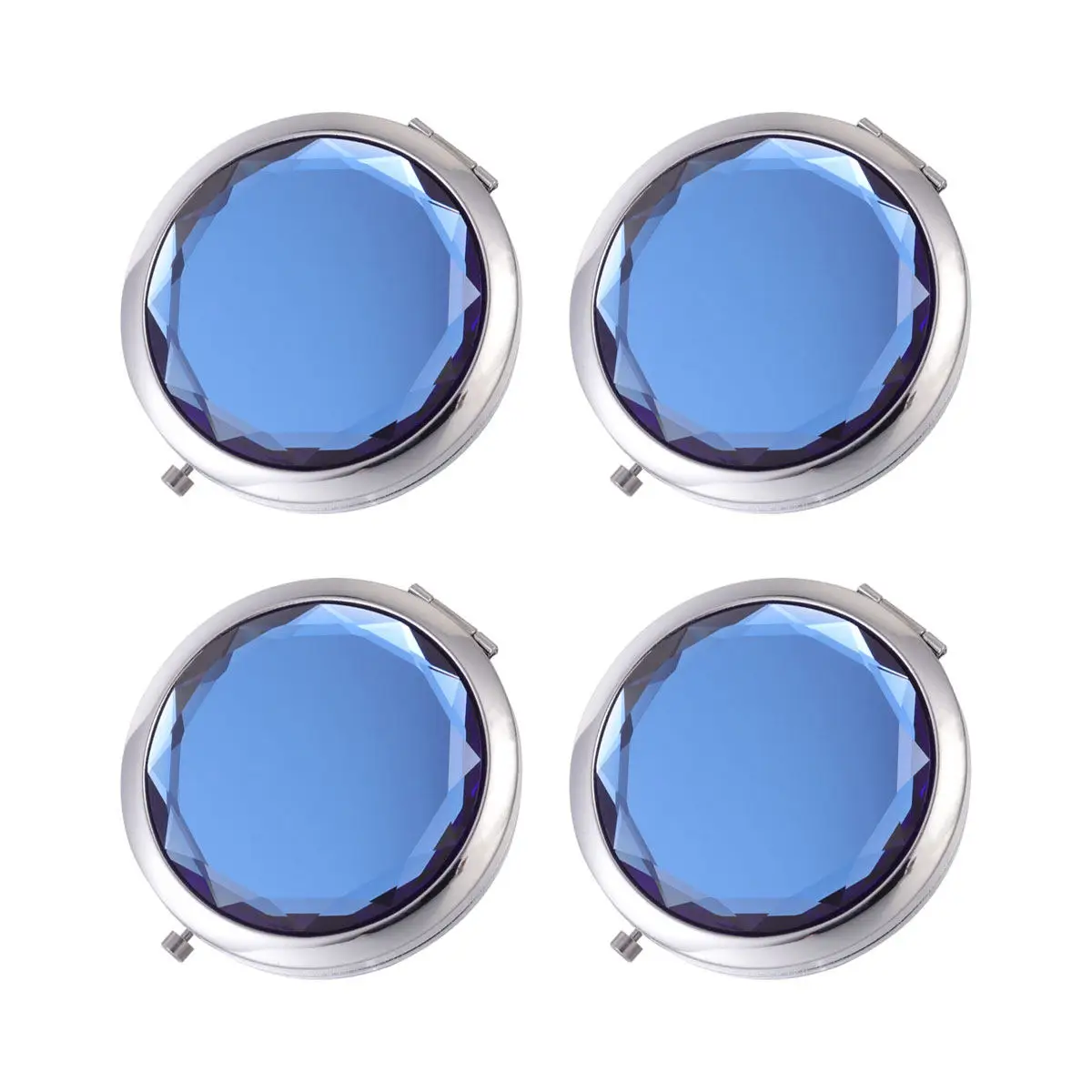 4Pcs Foldable Double-Side Makeup Mirror Small Compact Mirror with Precision Beautiful Frame Design for Purse Travel