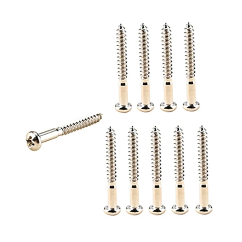 Pack of 10 Guitar Screw Steel Screws for Electric Guitar Bridge Screw Neck Plate Mounting Screws