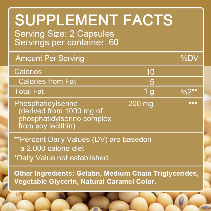 Suplement fosfatydyloseryny nootropowy mózg wspomaganie czystego skupienia i suplementu pamięci do kapsułek mózgowych