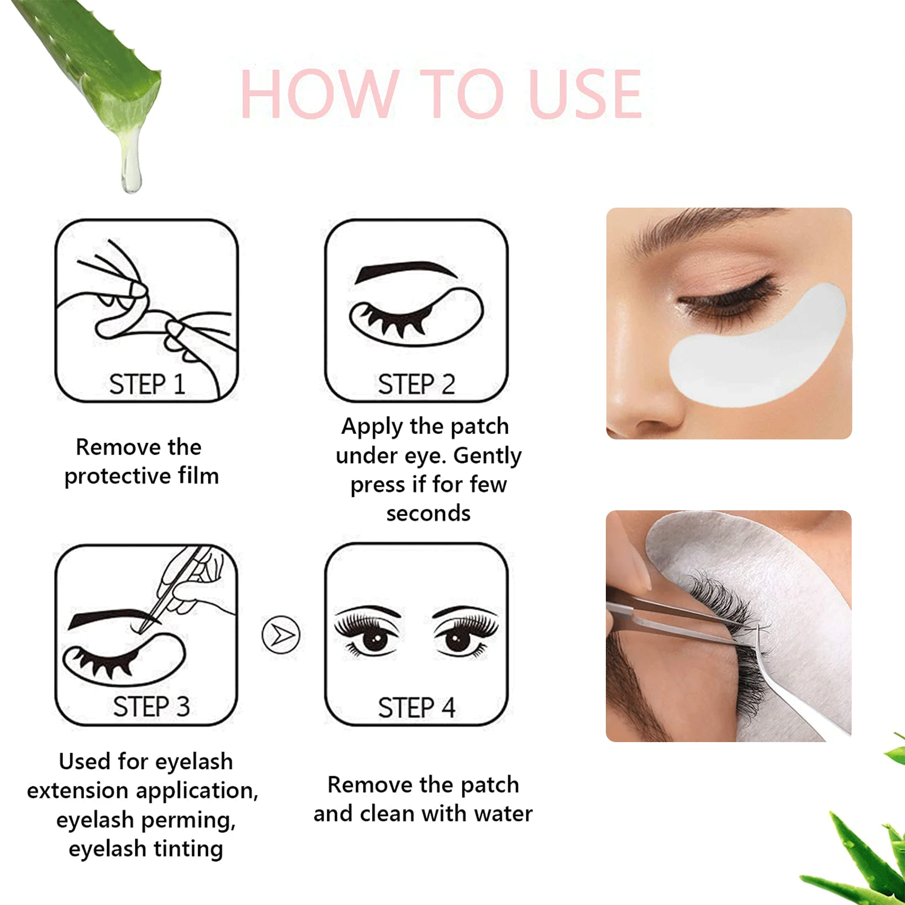 20/50 Pairs Comango 100% Natural Eyelash Extension Under Eye Gel Pads Patches Kit Collagen Hydrogel Eye Patches Eyelash