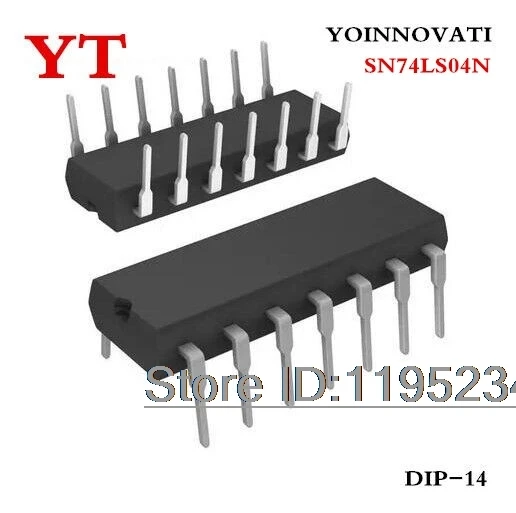 100pcs/lot SN74LS04N SN74LS04 74LS04 HEX INVERTER DIP-14 IC