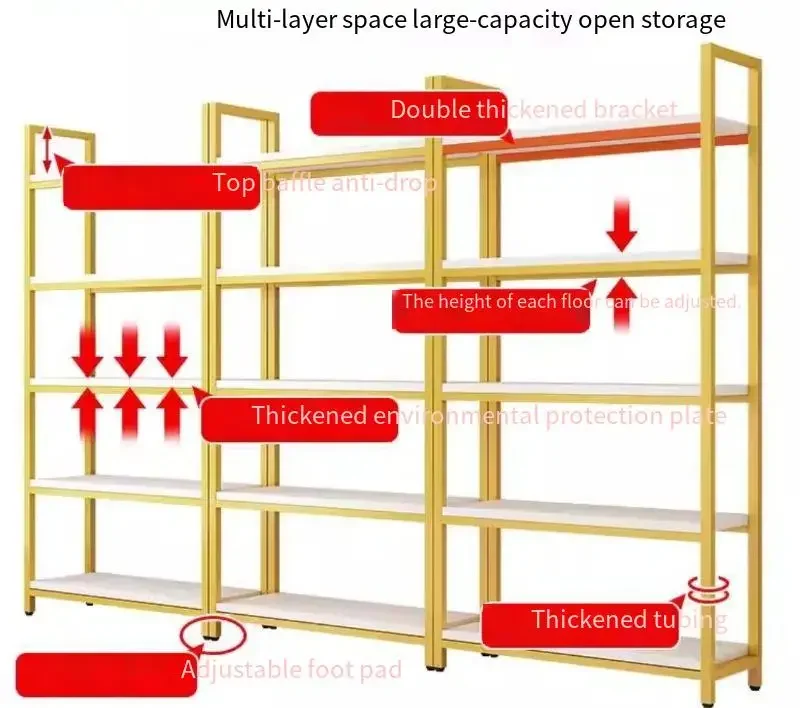 For Steel Wood Display Stand & Shelving, Supermarket & Beauty Salon Showcase for Shoes, Bags, Baby Products