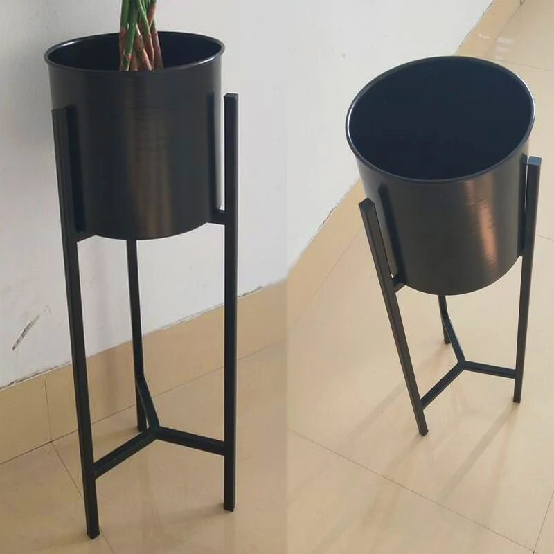 Estante de flores nórdico, arte de hierro de piso a piso, estante decorativo dorado, soporte alto para sala de estar, balcón simple, succ