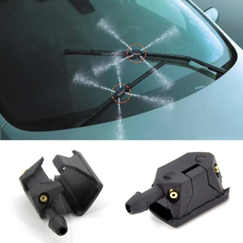 2Pcs Universal Car Windscreen Washer Wiper Water Spray 9mm Onto 4 Way Mounted Upgrade Arm Adjusted Nozzles Jets 8mm C9C8