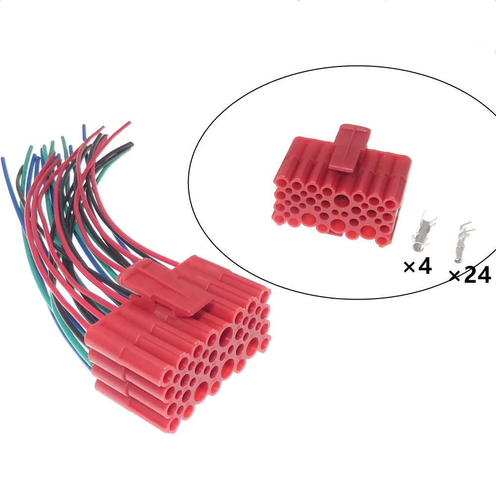 

1 Set 28 Ways Car Composite Socket AC Assembly Auto Cable Harness Plug 926673-1 Red Automobile Electrical Connector