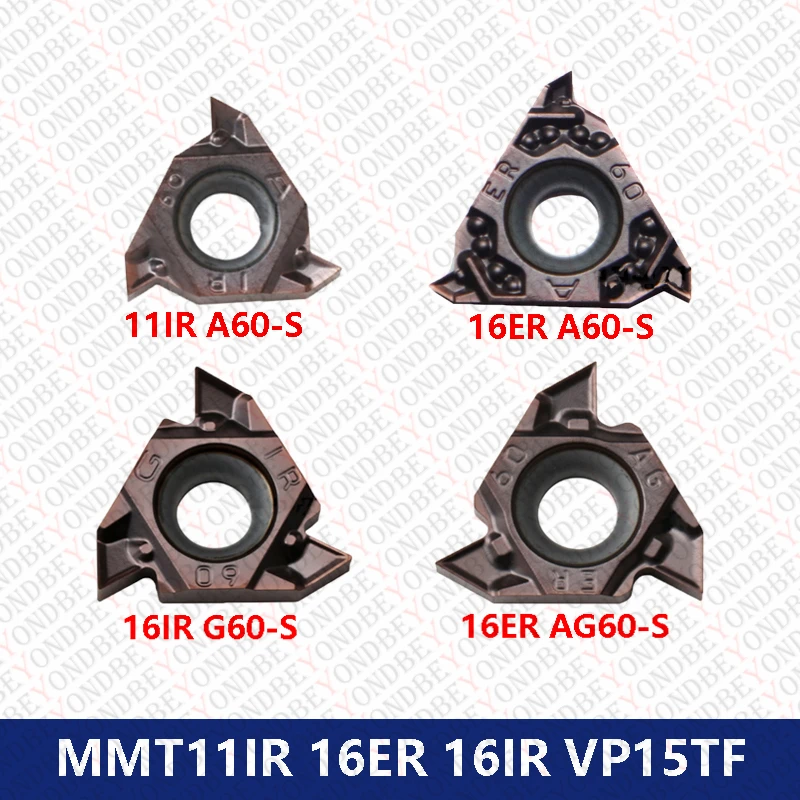 Original 16ER 16IR MMT11IR MMT16ER MMT16IR VP15TF 100 125 175 300 ISO-S A55 A60 AG55 AG60 G55 G60 Threading Carbide Inserts CNC