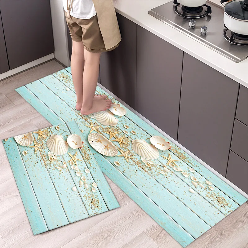 American Beach Pattern Kitchen Floor Mat Bedside Decoration Strip Carpet Entry Door Foot Mat Living Room Bedroom Room Decoration