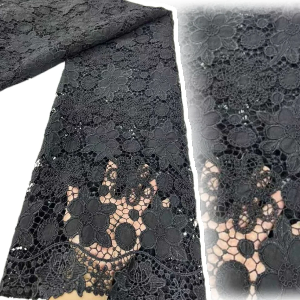 

Высококачественная африканская гипюровая сетчатая ткань 2026 года, нигерийское кружево с вышивкой бисером, тюлевое кружево для свадебных и праздничных платьев 2322