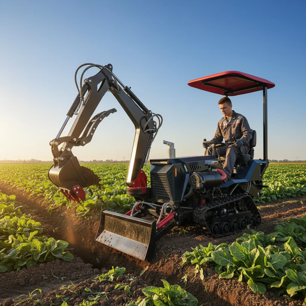 35HP Mini Track Tractor Waterproof Farm Tractor Multi Purpose With Front Loader Digger Plow Trencher EPA