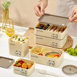 WORTHBUY Plastic Lunch Box Portable Sealed Bento Boxes For Students Adult School Office Stackable Food Box Dinnerware Microwave