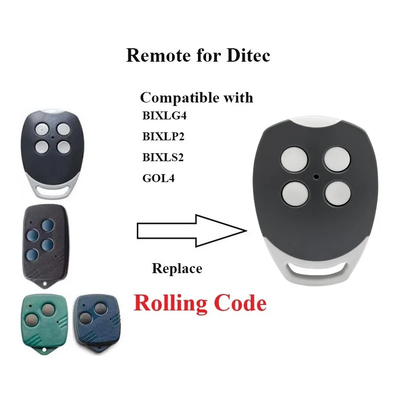 

For Newest Comando Ditec Original Gol4 Garage Door Remote Control 433.92Mhz Rolling Code BIXLG4 BIXLP2 BIXLS2 Entrematic Openers