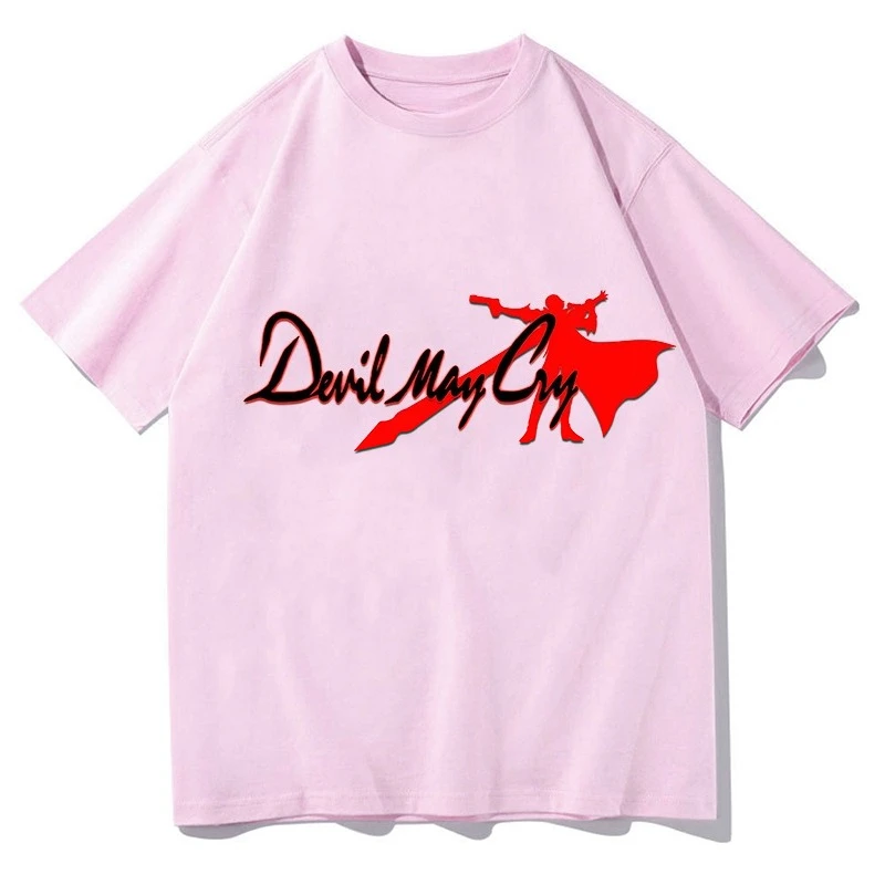 Devil May Cry Dante Red Silhouette Front Graphic T-shirt Action Game Streetwear Unisex Cotton Short Sleeve Tee 2026 New
