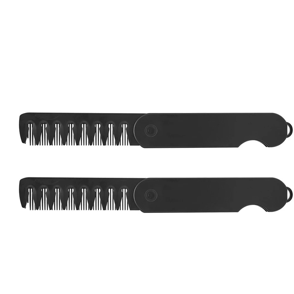 

Набор из 2 складных расчесок: портативные, компактные, для путешествий, для мужчин и женщин, с широкими и мелкими зубьями, для распутывания волос, укладки и ухода