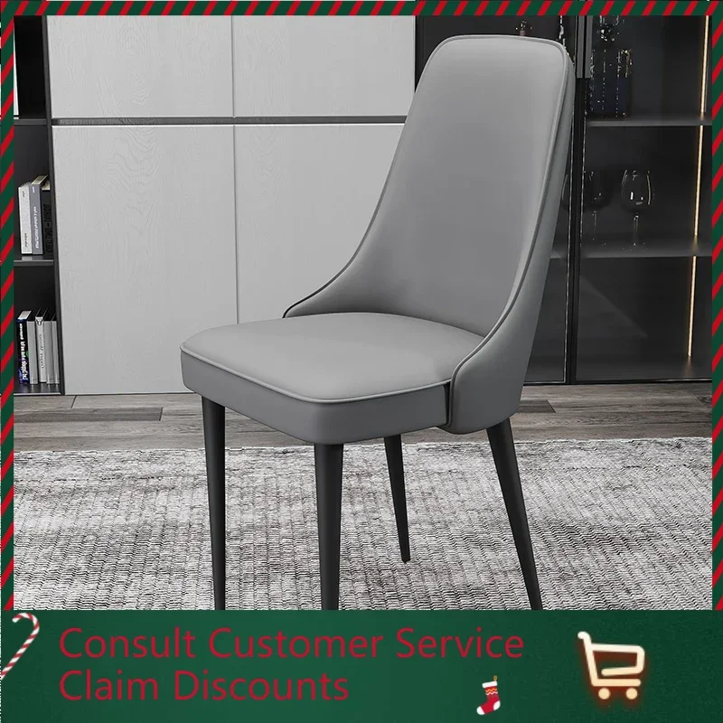 

Nordic Kitchen Dining Chair Luxury Metal Occasional Living Room Dining Chairs Modern Leather Cadeiras De Jantar Home Furniture