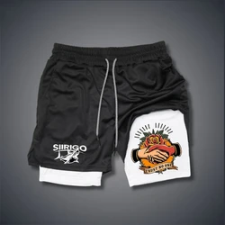2024 Handshake Pattern Printed Shorts, Sporty and Fashionable, Quick Drying and Breathable 2-in-1 Men's Double-Layer Shorts