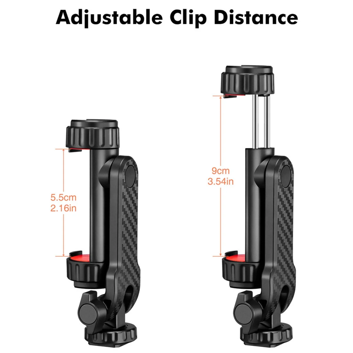 Camera Hot Shoe 360 Rotatable Phone Mount Holder Tripod W Cold Shoe for Mic Light Phone Clip for IPhone 15 14 13 Android