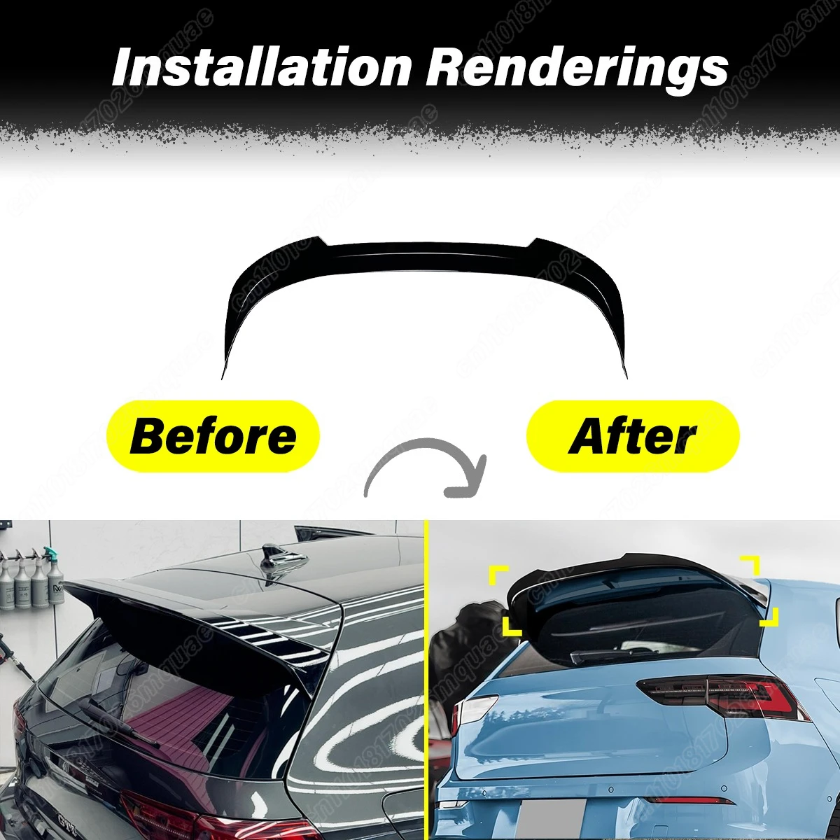 For Volkswagen VW Golf 8 GTI R Rear CS Style Wing 2021 2022 2023 2024 Automobile Rear Roof Spoiler Wing Exterior Accessories Kit