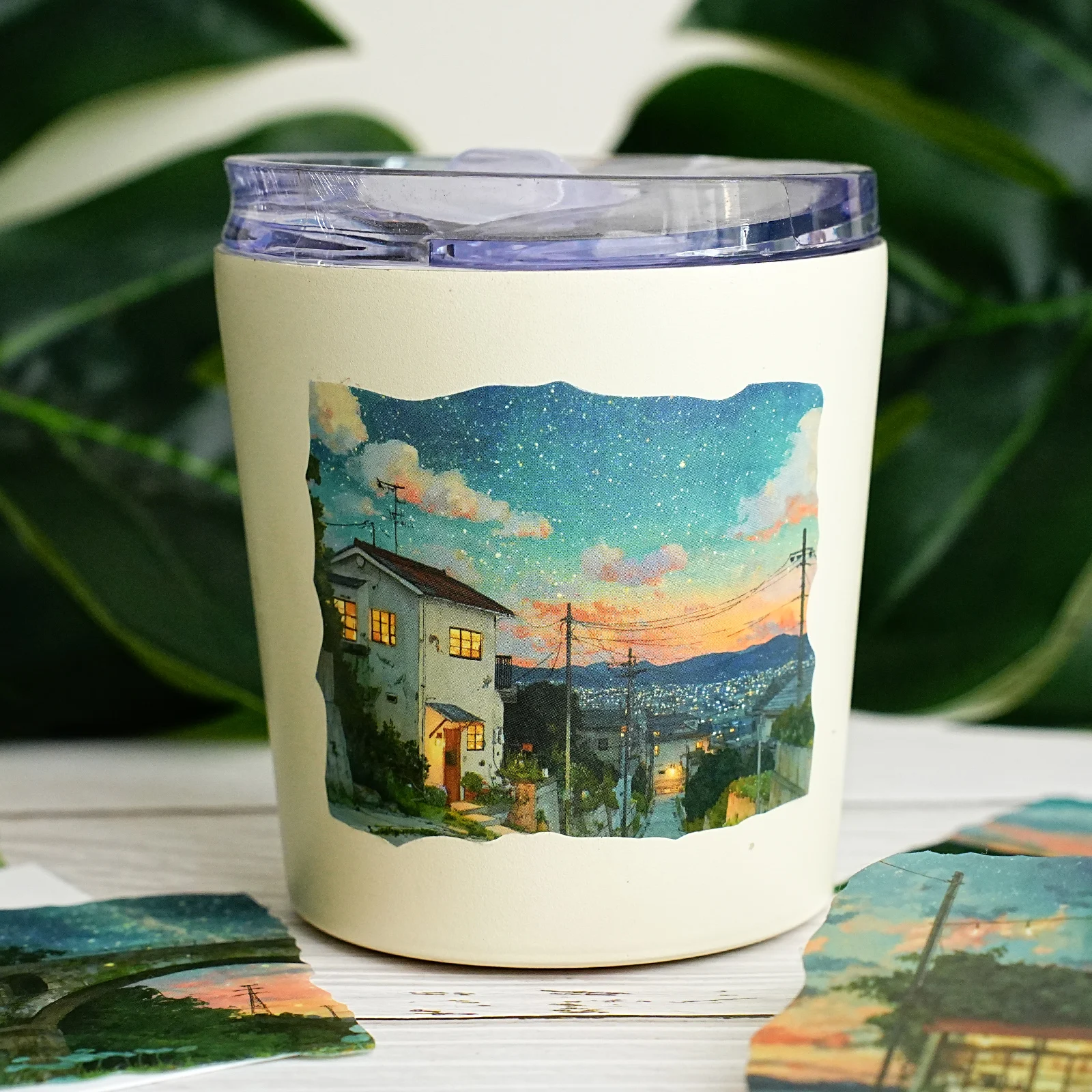 Etori Life 15 قطعة من ملصقات نمط حقل السهرة الدافئة للحنين إلى الماضي لتزيين أجهزة الكمبيوتر المحمولة وحافظات الهاتف وألبومات الصور وحقائب السفر وديكور المنزل والمجلات وسجلات القصاصات وملصقات الأطفال