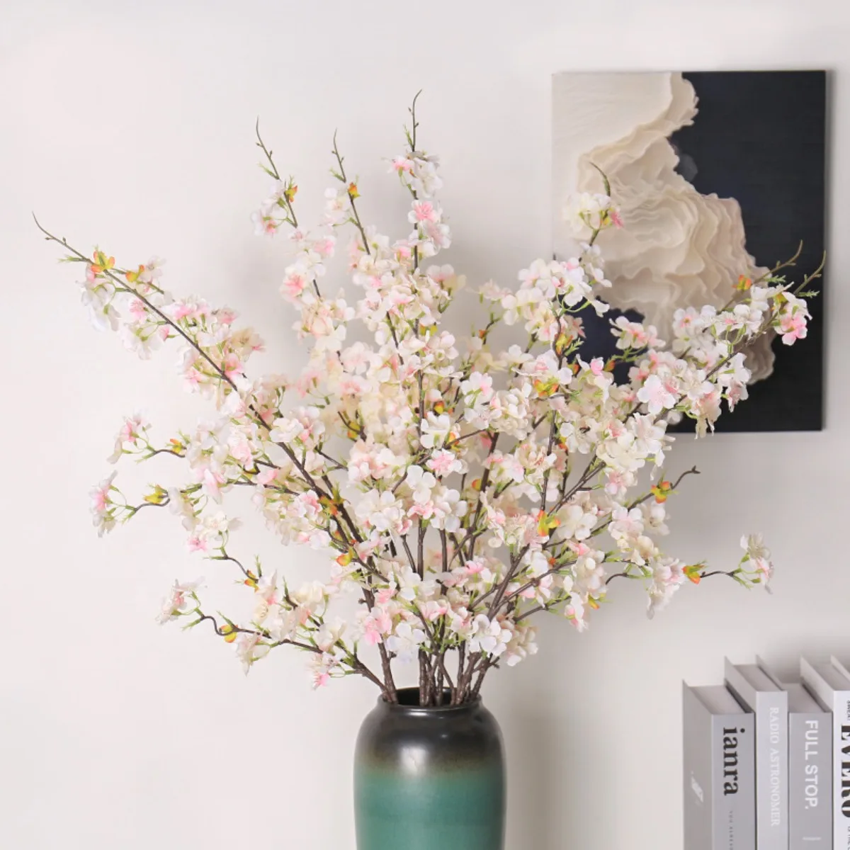 

Silk Cherry Blossom Branches Artificial Cherry Blossom Tree Stems Fake Plum Blossom Flowers Arrangement for Wedding Home Decor
