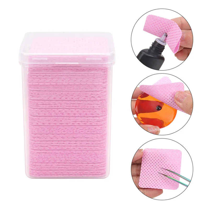 

SENSE LASHES 200pcs/Box Eyelash Glue Remover Wipe Cleaner Lint-Free Cotton Pad Glue Bottle Mouth Cleaning Paper Wipes