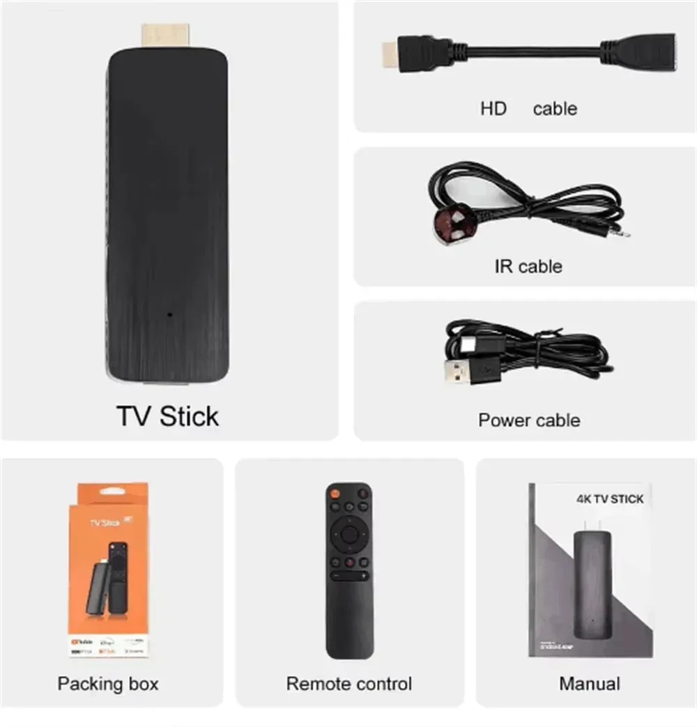 TV Stick HDR Set Top OS 4K 1080P WiFi 6 2.4/5.8G Android 10 Smart TV Sticks for Google YouTube NETFLIX Network Media Player