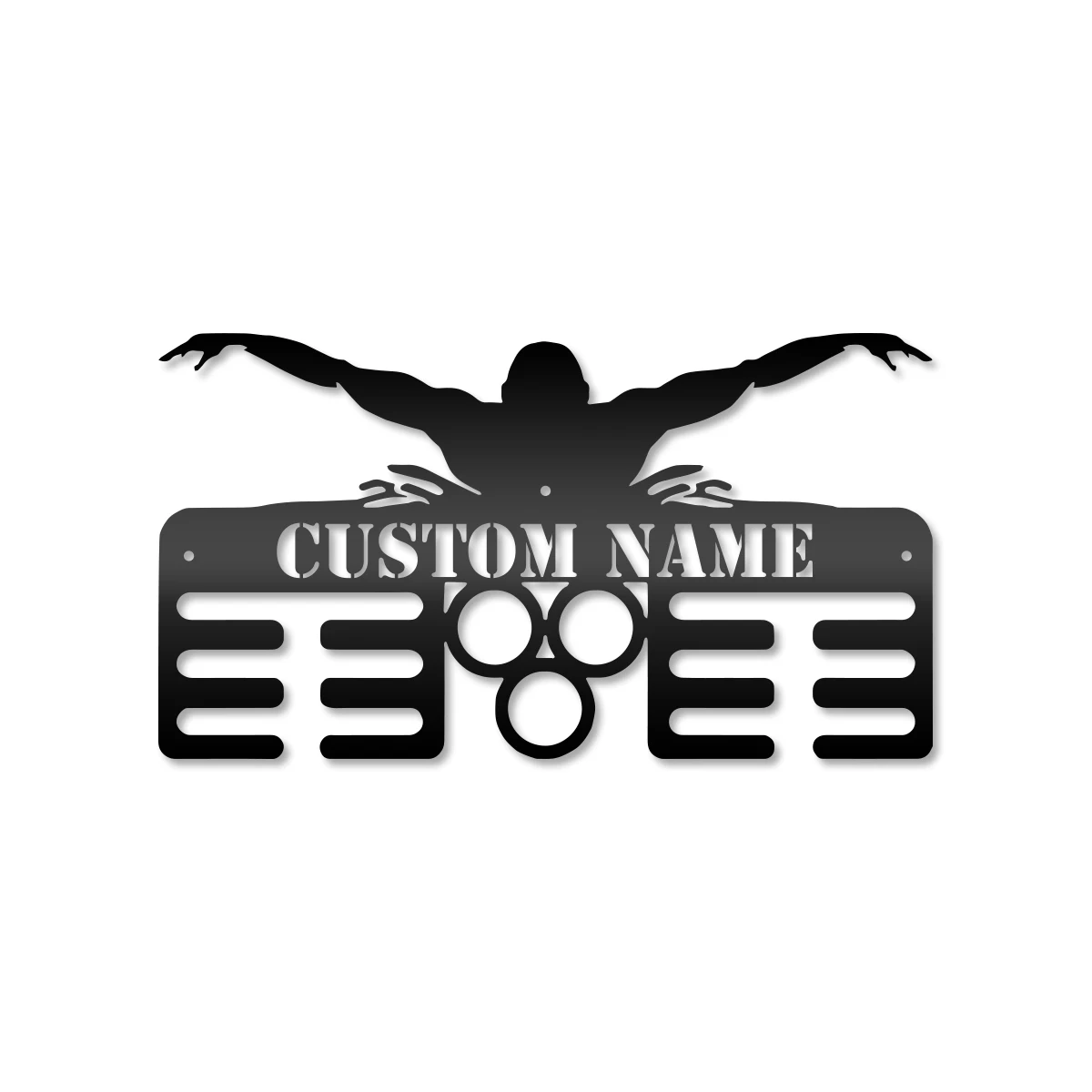 1pc Funny Medal-hook swimming Customized Name Metal Wall Signs Metal Plate Signs  For Kids Room Living Room Home Decor
