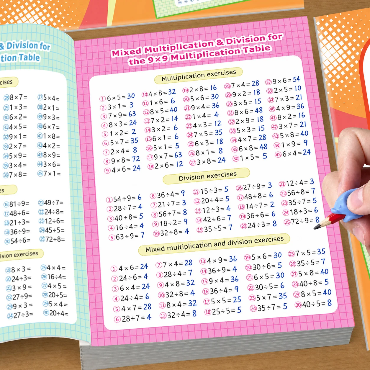 Multiplication & Division Workbook: Times Tables Practice – 9x Drills for Elementary Math Mastery view 3