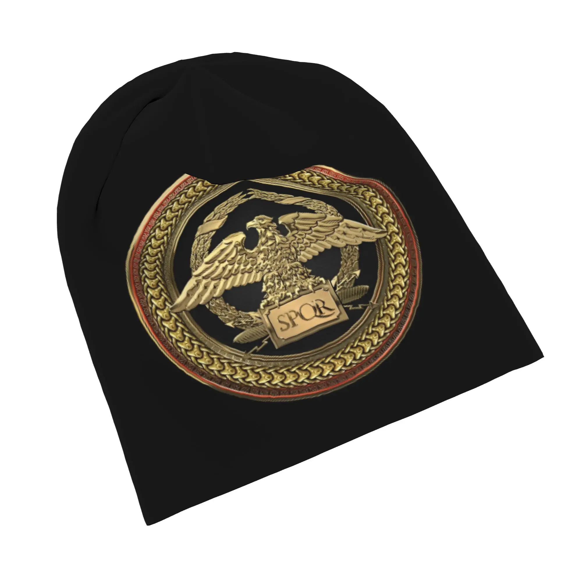 SPQR Roman Imperial Eagle Bonnet Hat Fashion Outdoor Medallion Skullies Beanies Hat Unisex Warm Head Wrap Cap