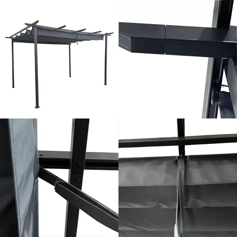 Custom Aluminum Awning Garden Grape Rack Canopy Gazebo Carport Arch 3x3 3x4 Backyard Windbreak