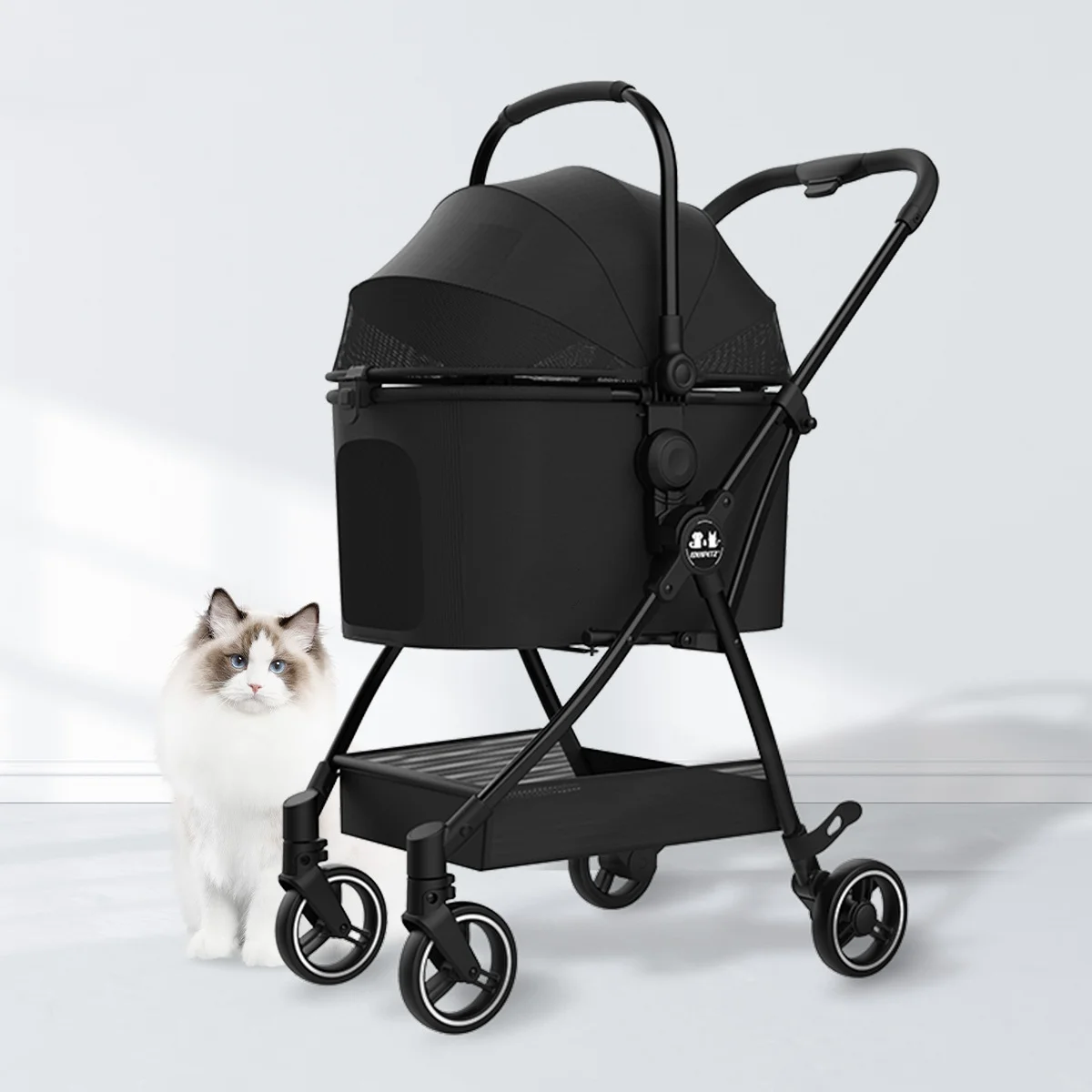 

*e dPet Cart Dog Cat Aluminum Waterproof Foldable Portable Comdtable Small Light Basket Separation&