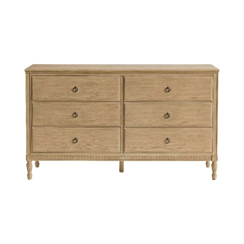 Solid wood six drawer cabinet, living room display cabinet, independent storage cabinet