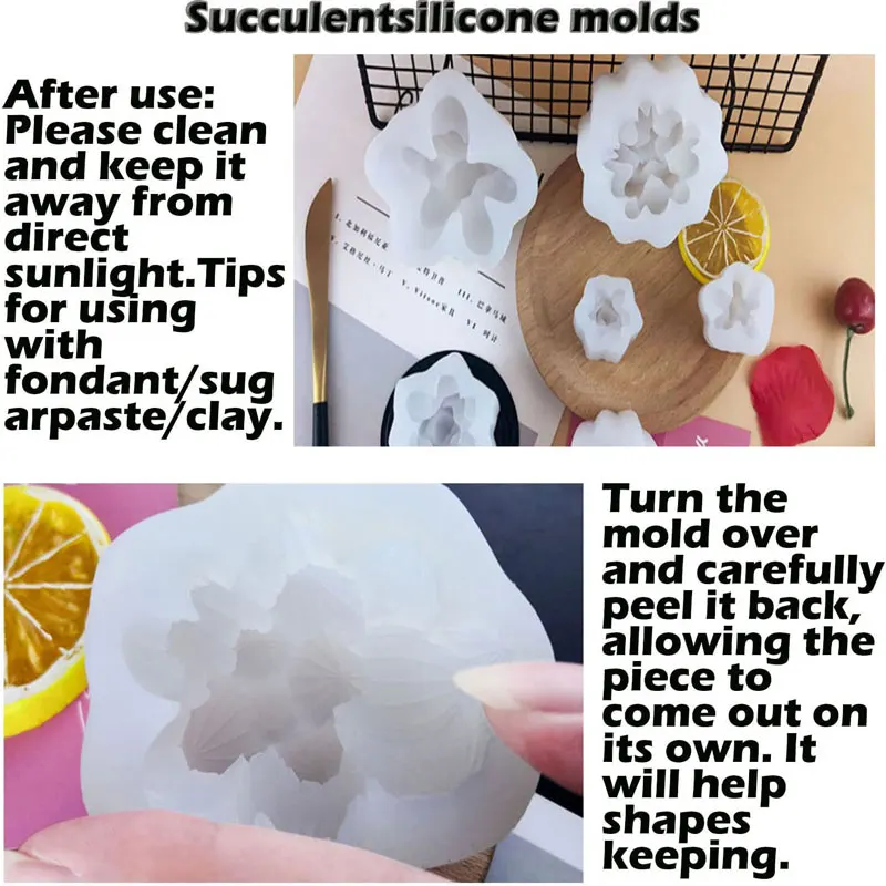 1PC DIY Succulent Silicone Candle Molds 3D Cactus Flower Plants Casting Mould for DIY Candle Fondant Soap Epoxy Resin Crafts