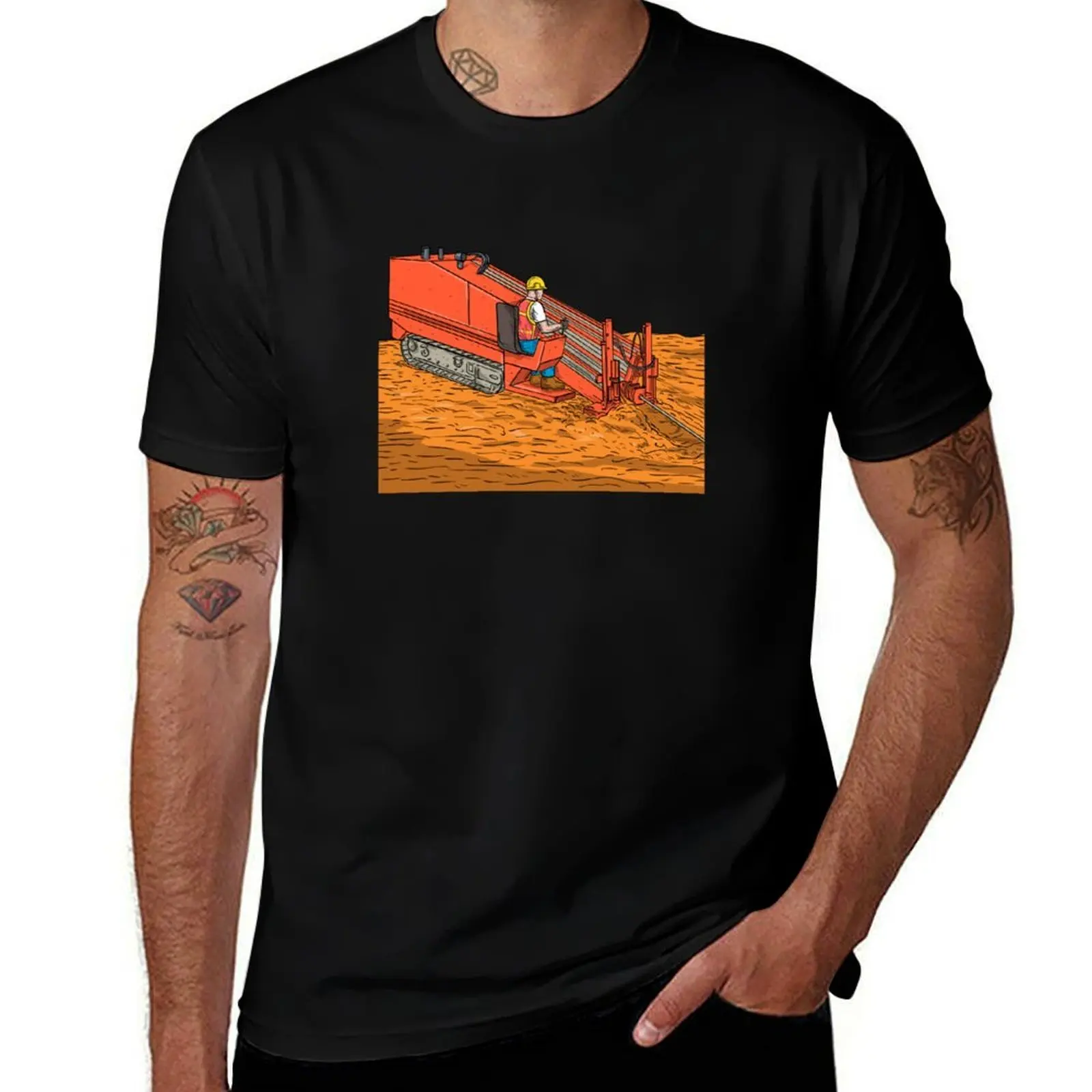 Horizontal Directional Drilling Drill Rig and Construction M T-Shirt Fitness Quick Dry Short Sleeve Top