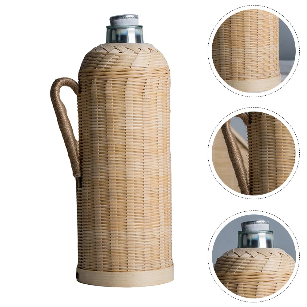 

Bamboo Woven Insulated Kettle Handmade Thermal Water Bottle Large Capacity Home Office Use Insulation Pot Practical Household