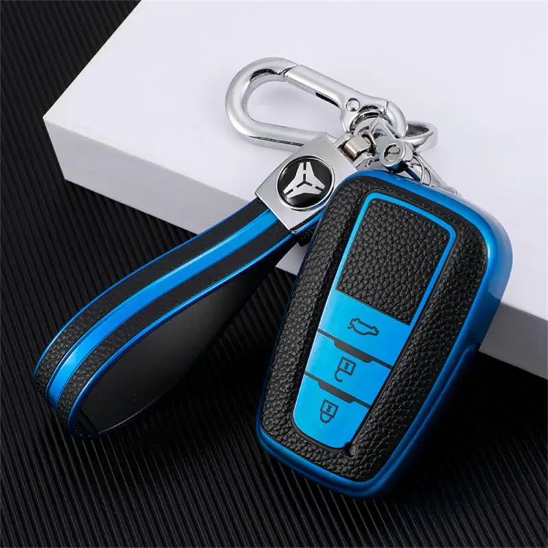 سيارة ذكية 2 زر مفتاح حافظة غطاء حقيبة المفاتيح ل أفالون كامري RAV4 بريوس CHR C-HR كورولا لاند كروزر برادو