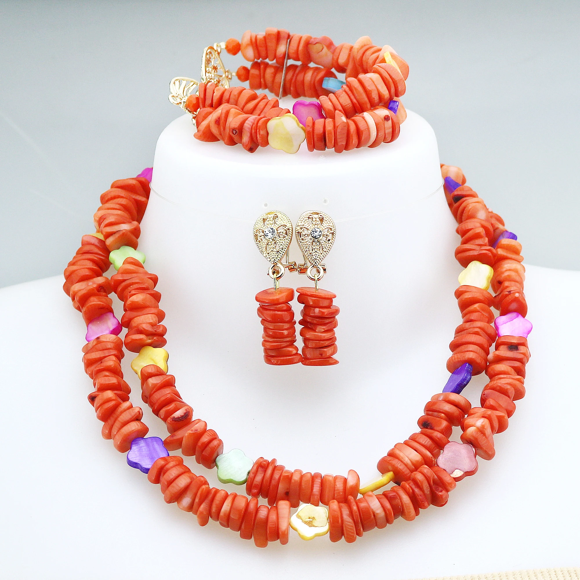 

2024 Latest Naturally Coral Jewelry Sets Luxury French African Nigerian Wedding Bridal 2024 Naturally Coral Beads Jewelry sets