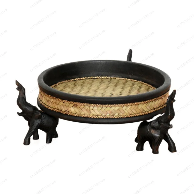 

Поднос для сухофруктов из цельного дерева из ротанга, поднос для слонов, поднос для конфет, украшение журнального столика из Южной Восточной Азии