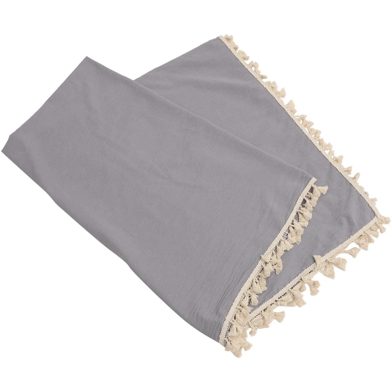 Fringed Decorative Tablecloth Minimalist Solid Color Table Cover for Everyday Use Holidays Catering Camping Festivals Party