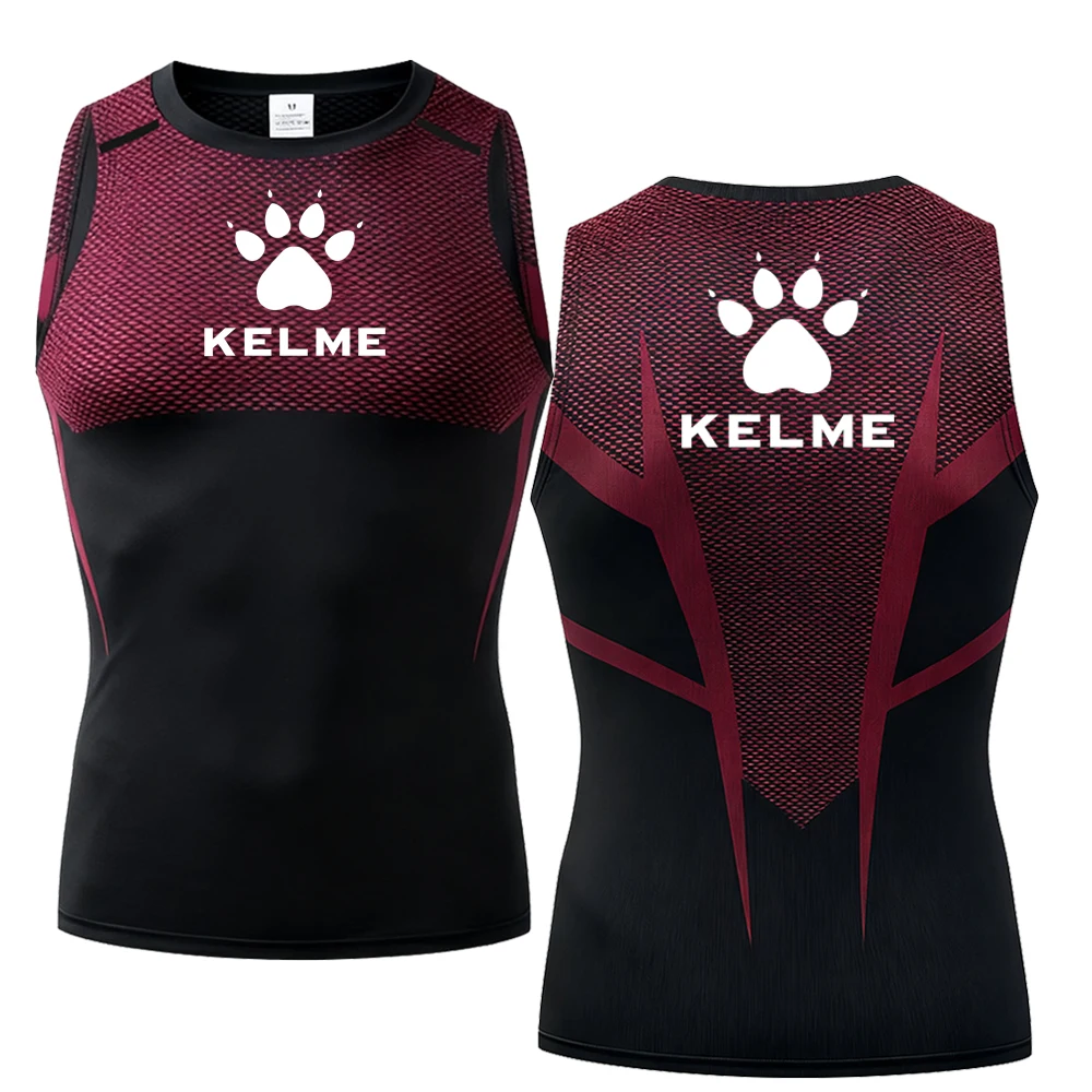 Camiseta Esportiva Masculina KELME de Secagem Rápida para Musculação e Corrida, Camisa de Compressão de Manga Longa, Camiseta de Academia Masculina Respirável e de Secagem Rápida
