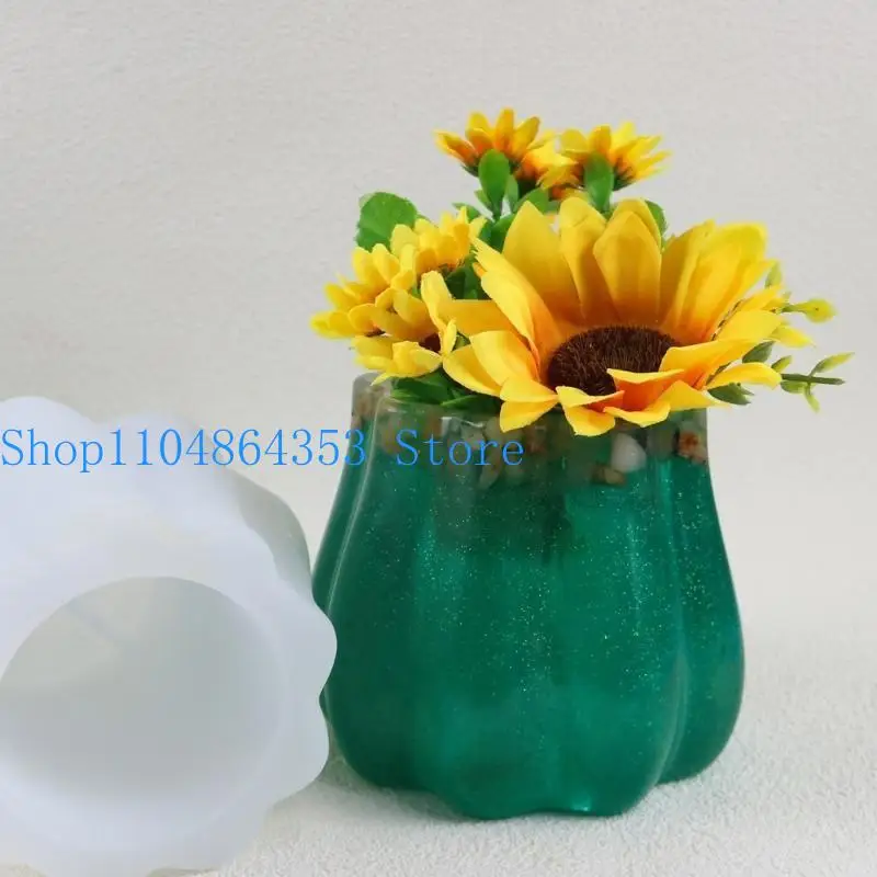 

652F Waved Flowerpot Silicone Mold DIY Flower Vase Storage Box Gypsum Concrete Mold Holder Crystal Epoxy Resin Mould