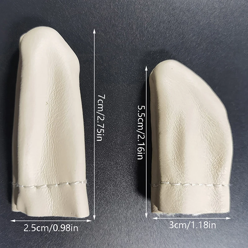 2Pcs Safe Leather Needle Felting for Thumb Index Finger Protector Thimble Protection Guard Hand Craft Embroidery Tool Random