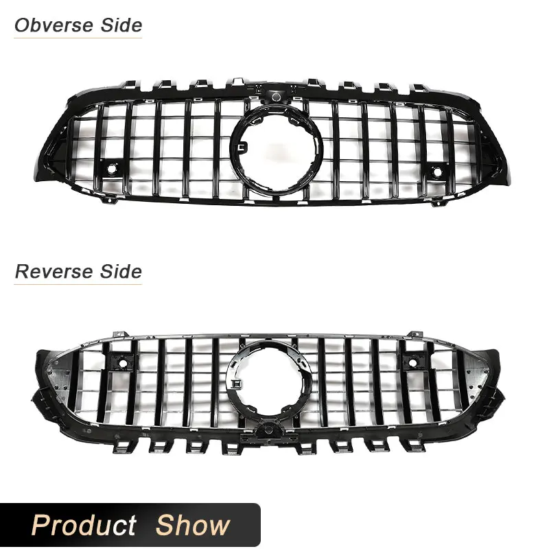 ABS Gloss Black Front Bumper Grille for Mercedes-Benz A Class W177 A250 A45 Sport 2019 2020 Car Racing Front Grills Grill