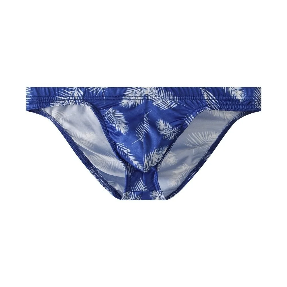 Comfortable Low Waist Men Briefs Fashion Soft Palm Leaves Pattern Panties Breathable Moisture Wicking Underwear Gifts